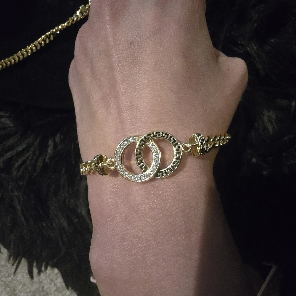 Elegant 21kgp Dubai Jewelry  Gold Necklace and Ring Set